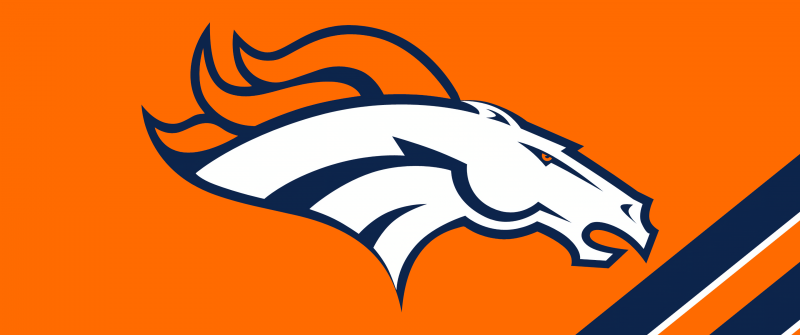 Denver Broncos, Minimalist, Orange background, Miles Mascot, Logo