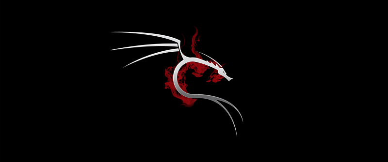 Kali Linux, AMOLED, Black background, Minimal logo