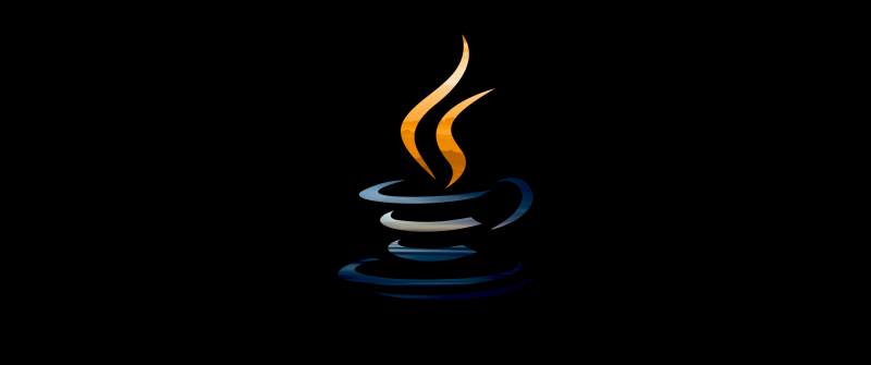Java, Logo, Programming language, Black background, AMOLED