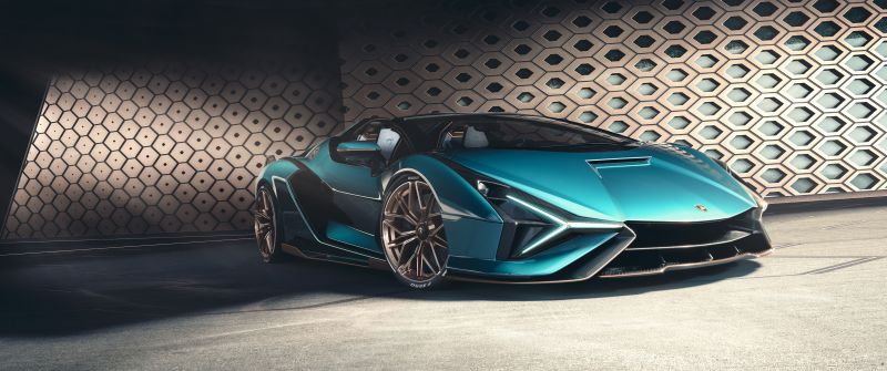 Lamborghini Sián Roadster, Aesthetic, Supercars, 2020, 5K, 8K