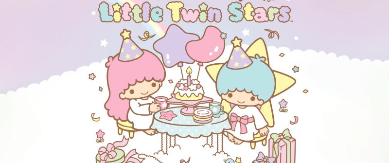 Happy Birthday, Little Twin Stars, Pastel, Aesthetic, Kiki and Lala, Cartoon, Sanrio, Birthday decoration, Birthday party