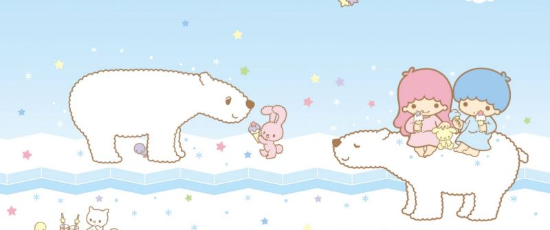 Little Twin Stars, Polar bear, Sanrio, Kiki and Lala, Pastel, Aesthetic, Cartoon