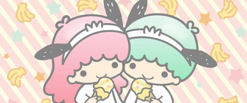 Little Twin Stars, Ice cream cone, Pastel, Aesthetic, Kiki and Lala, Cartoon, Sanrio