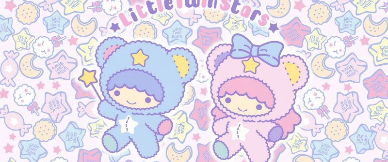 Sanrio, Little Twin Stars, Playing, Pastel, Aesthetic, Kiki and Lala, Cartoon