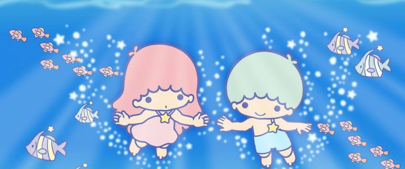 Little Twin Stars, Blue aesthetic, Kiki and Lala, Cartoon, Sanrio