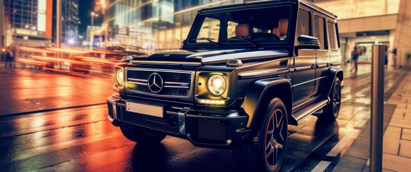 Mercedes-Benz AMG G 63, City night, G Wagon, Urban, 5K, AI art