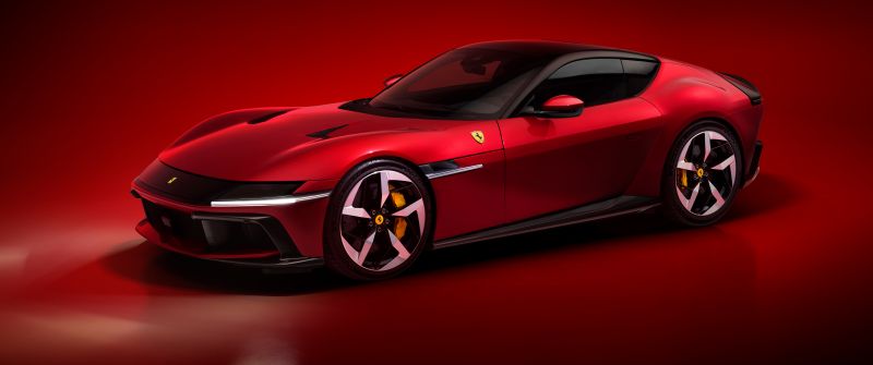 Ferrari 12Cilindri, Red aesthetic, 8K, 2024, 5K, Sports car, Red cars