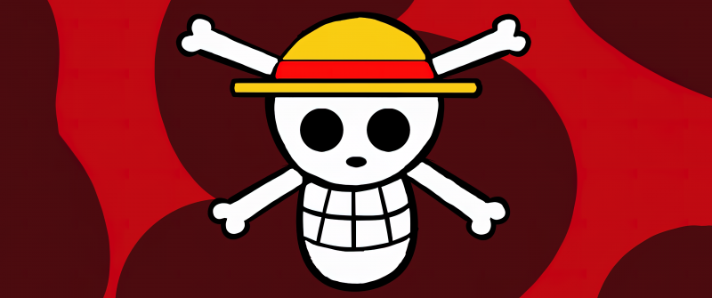 Straw Hat Pirates, Logo, One Piece, Monkey D. Luffy, Red background