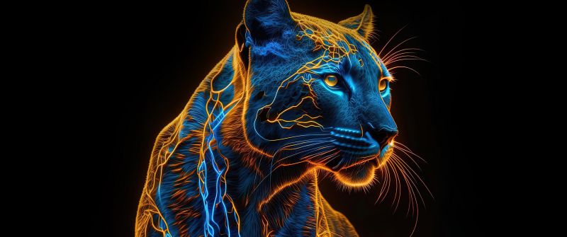 Black Panther, AI art, Dark aesthetic, Black background