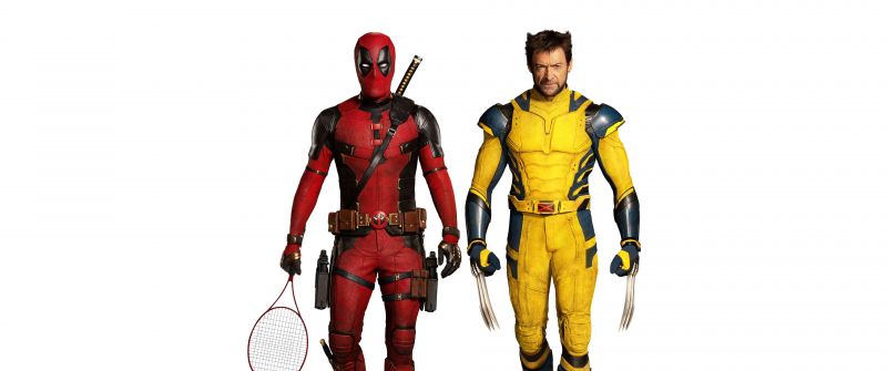 Deadpool & Wolverine, 8K, White background, 2024 Movies, 5K