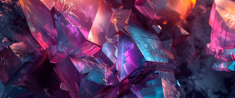 Colorful, Crystals, Abstract background, 5K, Sparkling