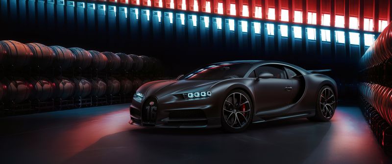 Bugatti Chiron, Dark aesthetic, Supercar