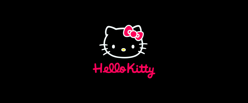 Hello Kitty, Black background, AMOLED, 5K