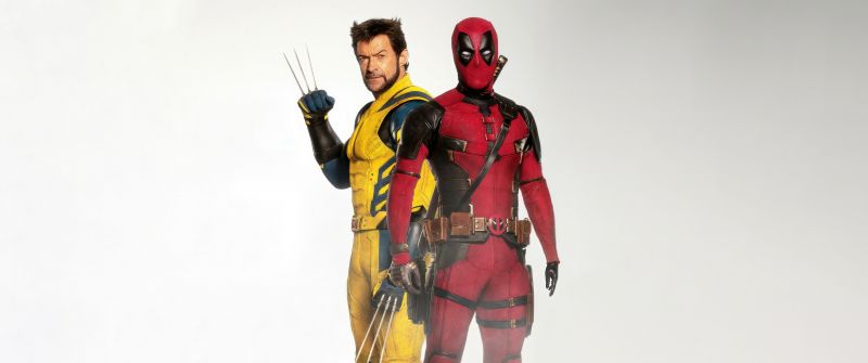 Deadpool & Wolverine, White background, 2024 Movies, 5K