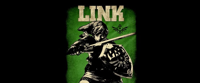 The Legend of Zelda, Link, Black background, 5K