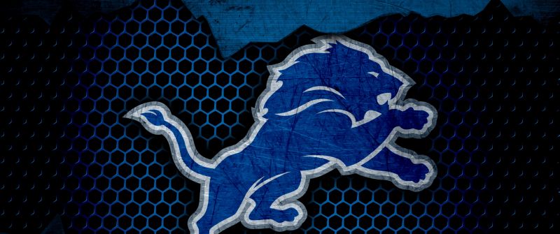 Detroit Lions, American football team, NFL team, Blue background