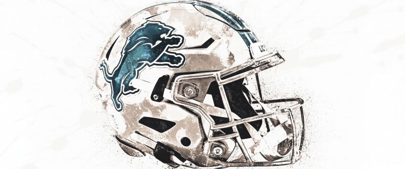 Detroit Lions, Helmet, NFL team, American football team, 5K, White background