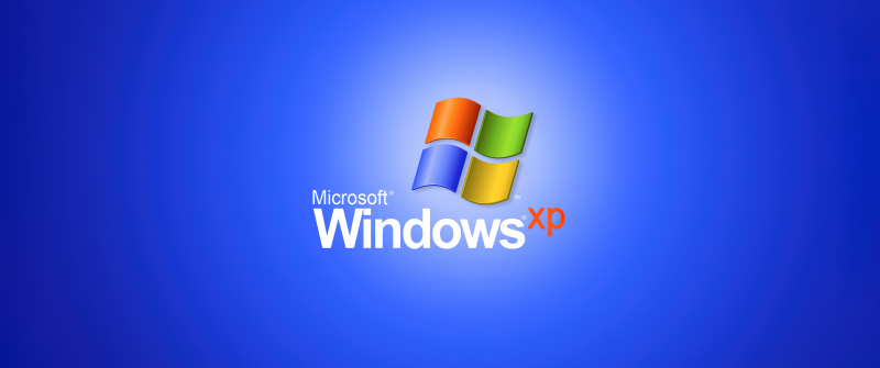 Windows XP, Logo, Blue background, 5K