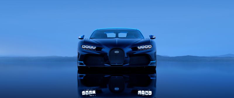 Bugatti Chiron, 8K, Blue abstract, 5K