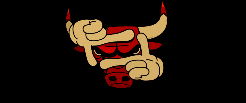 Chicago Bulls, Minimalist, Black background, AMOLED, 5K, Basketball team