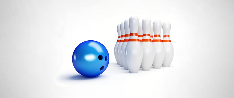 Bowling, White background