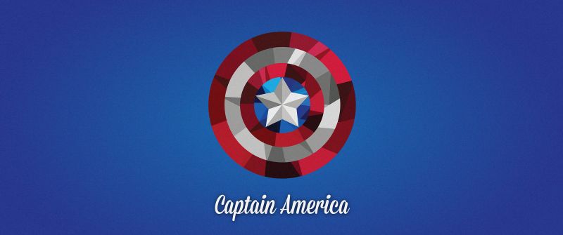 Captain America's shield, Illustration, Blue background, 5K