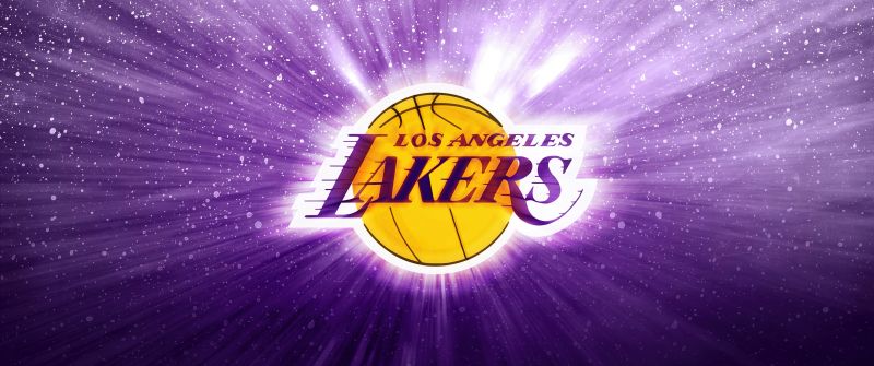 Los Angeles Lakers, NBA, Logo, Basketball team, 5K, Purple background