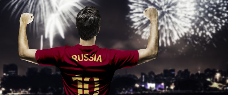 Russia, Football player, Fireworks, 5K