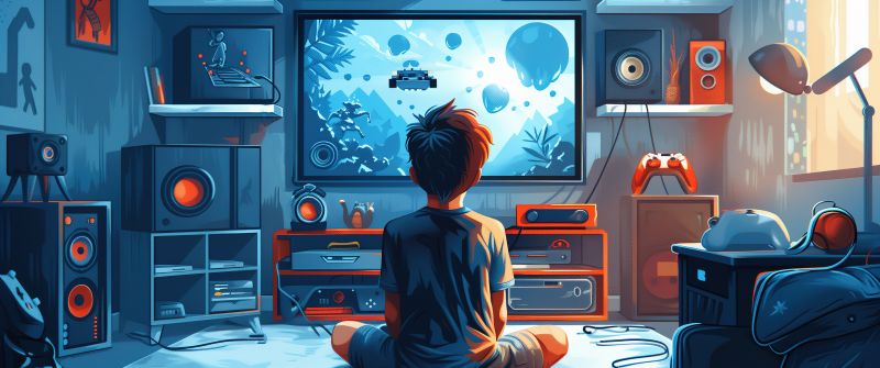 Gamer, Gaming room, AI art, 5K