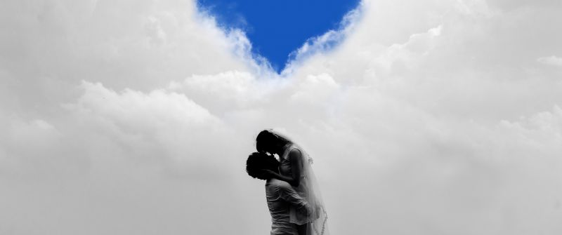 Love couple, Cloudy Sky, Love heart, Blue Sky