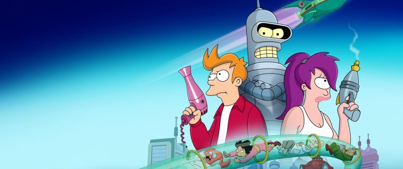 Futurama, TV show, Cartoon, Animated series, Phillip J Fry, Bender (Futurama), Leela (Futurama)