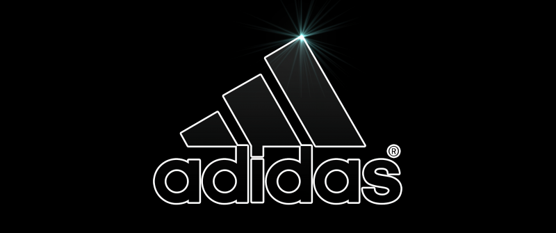 Adidas, Logo, Monochrome, Black background, 5K, Minimalist