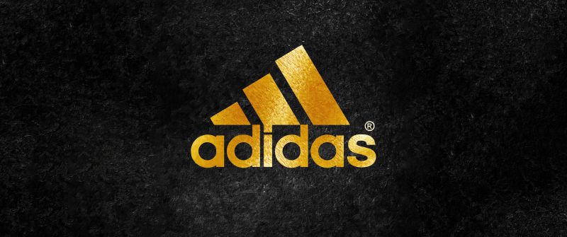 Adidas, Golden, Logo, Dark background