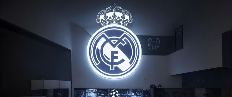 Real Madrid CF, Glowing, Logo, Football club