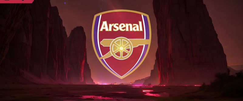 Arsenal FC, Neon logo, Premier League club, Football club, 5K, 8K