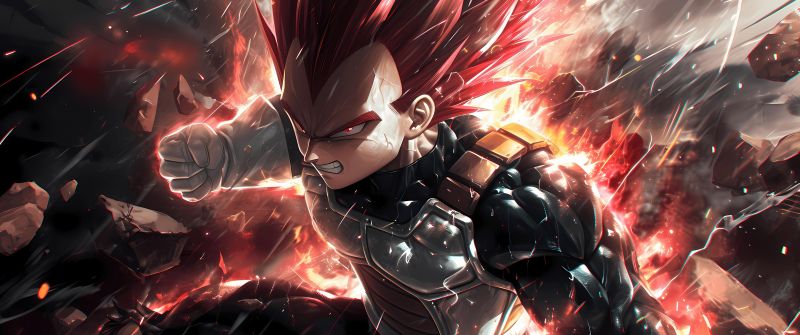 Vegeta, Super Saiyan God, Naruto, AI art, 5K