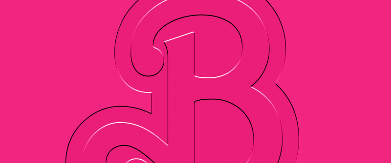 Barbie, Logo, Pink aesthetic, 5K, Pink background