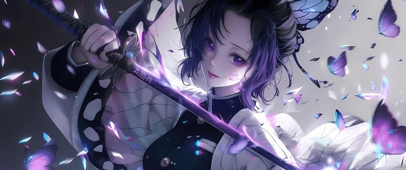 Shinobu Kocho, Purple, AI art, 5K, Demon Slayer: Kimetsu no Yaiba