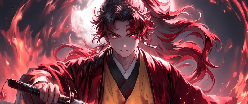 Demon Slayer: Kimetsu no Yaiba, Yoriichi Tsugikuni, 5K, AI art