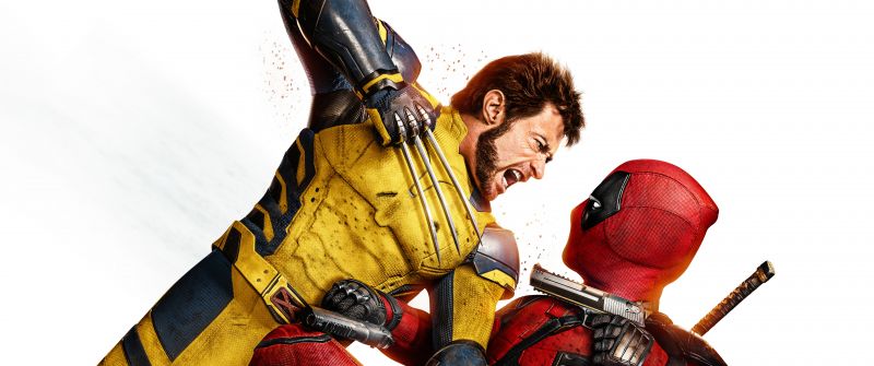 Deadpool & Wolverine, 8K, 2024 Movies, 5K, Hugh Jackman, White background