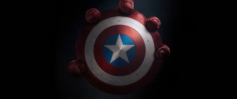 Captain America: Brave New World, 2024 Movies, Captain America's shield, 5K, 8K, Dark background