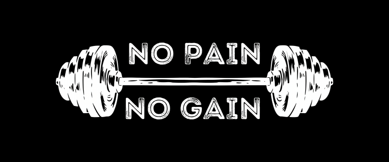 No pain No gain, Gym, Motivational quotes, 5K, Black background, AMOLED, Minimalist