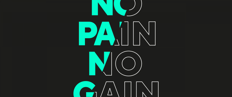 No pain No gain, Typography, Dark background, Motivational quotes, Gym