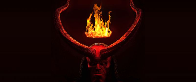 Hellboy, 5K, Movie poster, Dark background, Superhero