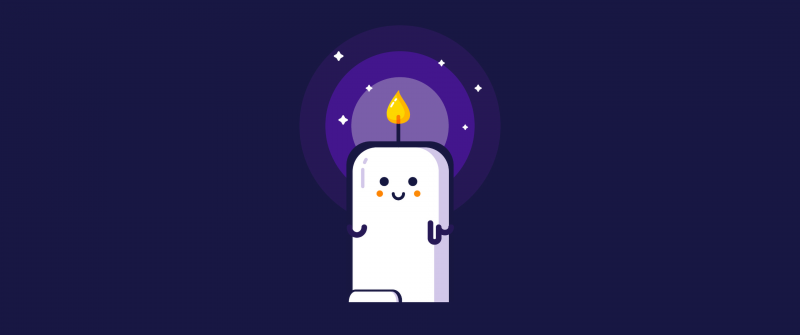 Kawaii, Candle, Minimalist, Purple background, Kawaii face