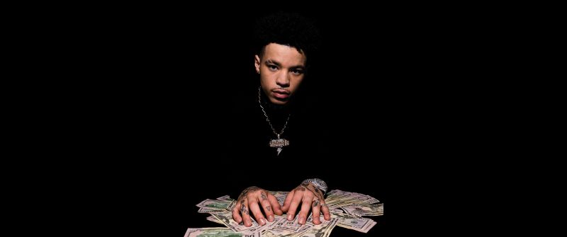 Lil Mosey, AMOLED, 8K, Black background, 5K, American rapper