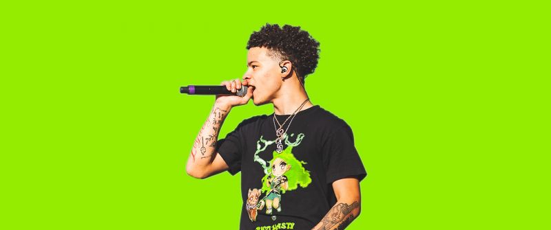 Lil Mosey, Live concert, Green background, 5K, American rapper