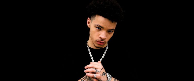 Lil Mosey, Black background, 5K, American rapper, AMOLED