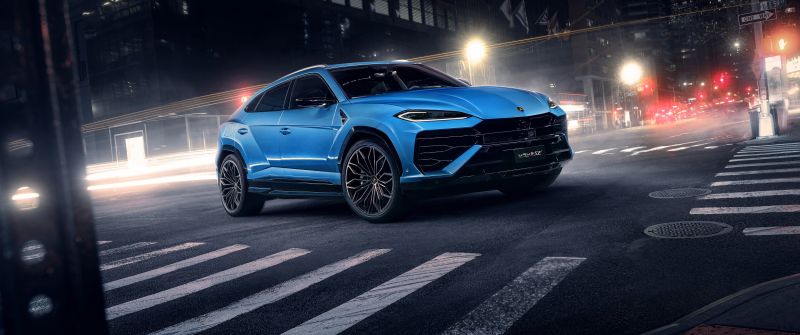 Lamborghini Urus SE, City street, 5K, 8K, Hybrid Supercar