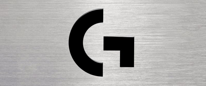 Logitech, Logo, Grey background